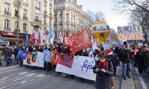 French teachers walk out of classrooms in strike over Covid strategy