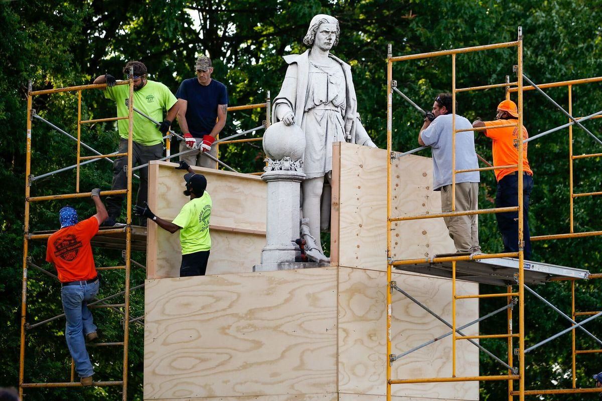 Philadelphia must remove box covering Christopher Columbus statue, judge rules