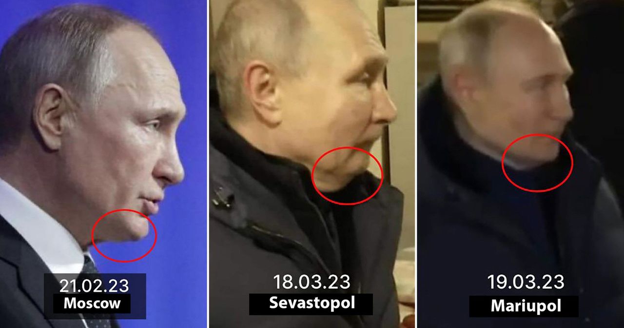 People are convinced Putin uses body doubles as his chin 'keeps changing'